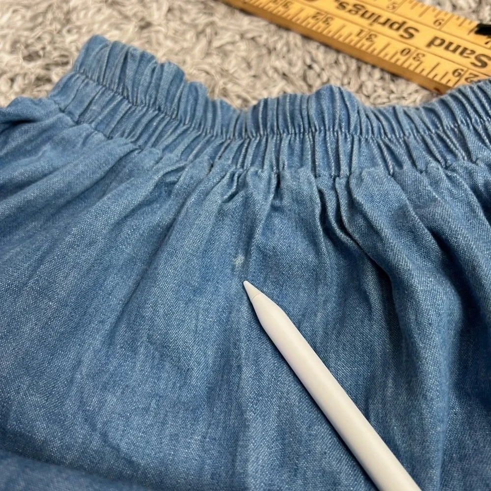 Vtg On The Verge Skirt Womens S Chambray Tiered Prairie Beach Cowgirl Boho USA